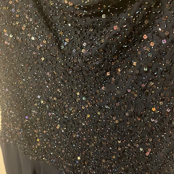 J Kara, Evening, Wedding, Cocktail, Formal Midnight Blue/Navy Blue Beaded Dress - Picture 2 of 4